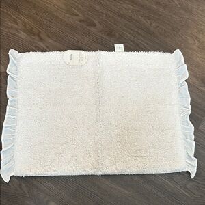 Threshold White Accent Pillow with Ruffled Edges